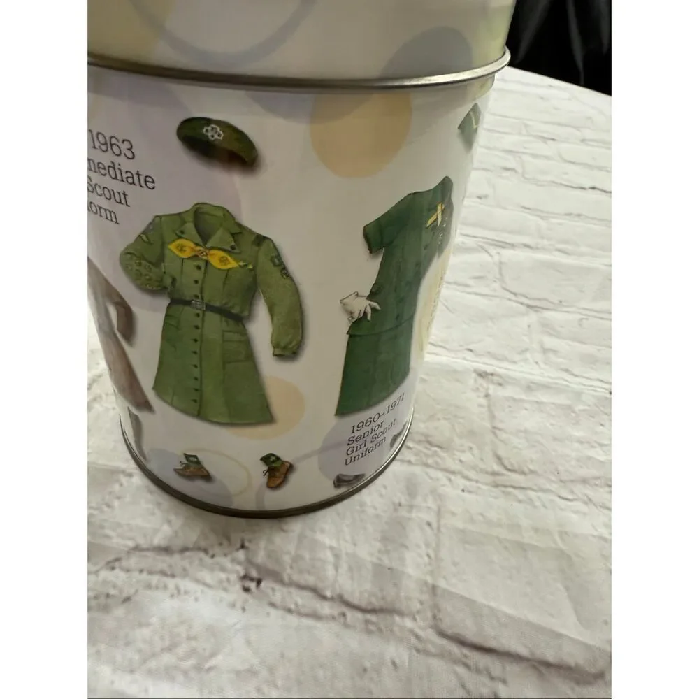 Girl Scouts Uniforms Through The Years Collectible Tin Small Round 1927-Present